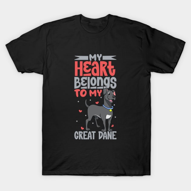 My heart belongs to my German Mastiff T-Shirt by Modern Medieval Design